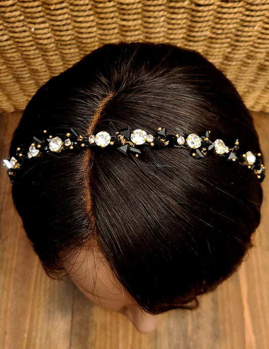 Fashion Pearl Black Rhinestone Headband For Girls/women Hair Accessories