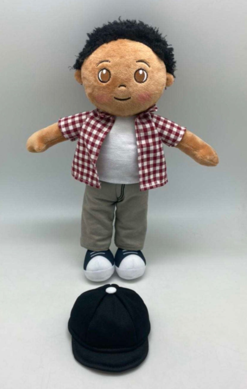 Bruno The Cool Brown Boy Soft Rag 14in plush Doll Toy