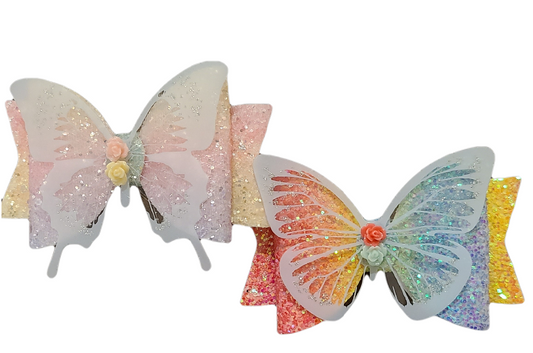 Butterfly Girls Glitter Hair Clip bow For Toddlers/Girls (2pcs)