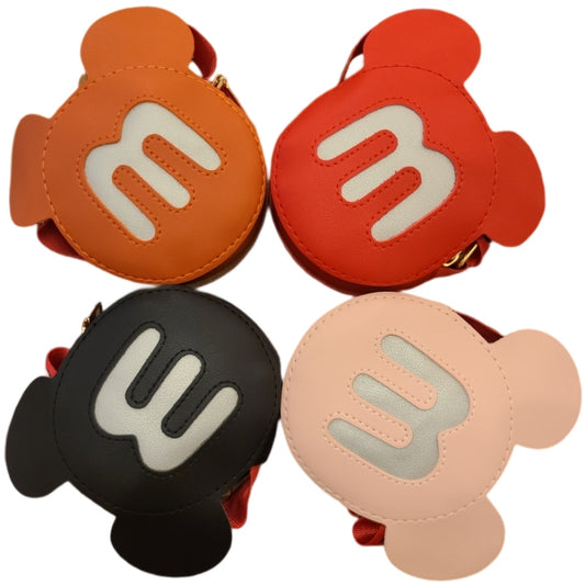 Fashion Mini "M" Letter Wide Shoulder Strap Designer Cartoon Mouse Ears Crossbody Mini Purse For Toddlers/Girls