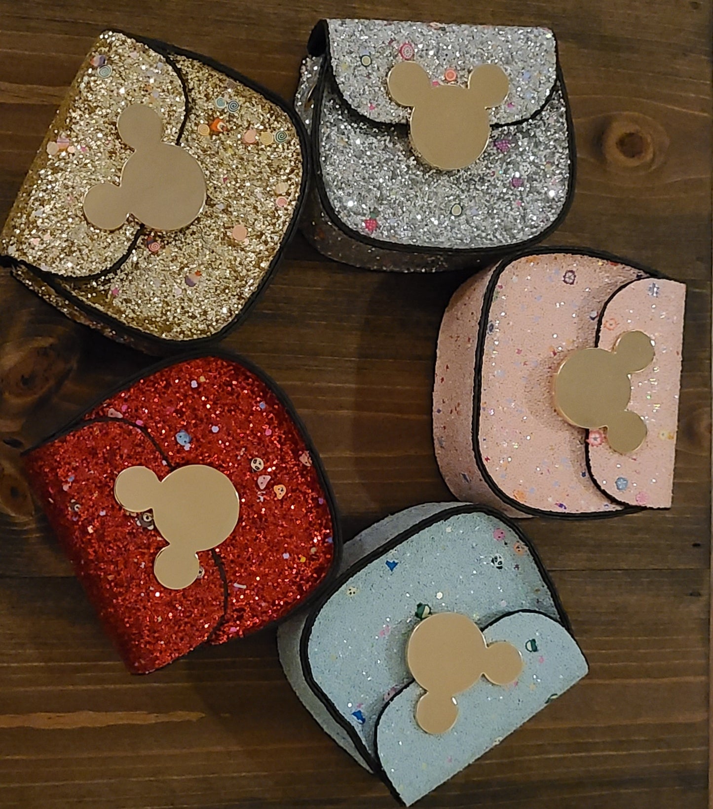 Fashion Mouse Ears Mini Shoulder Sequin Handbag with Metal chain For Girls