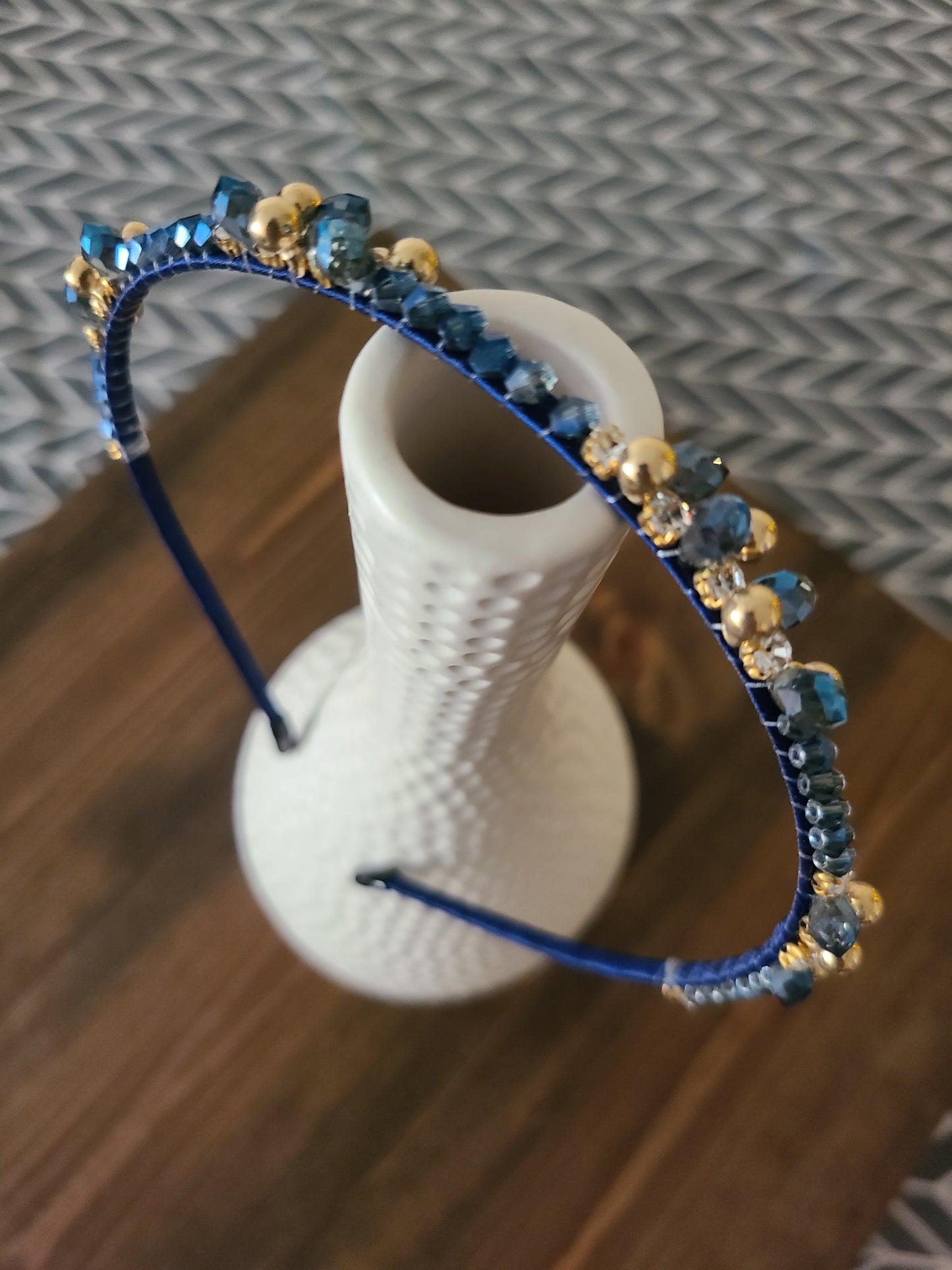 Fashion Pearl Blue Rhinestone Headband For Girls/women Hair Accessories