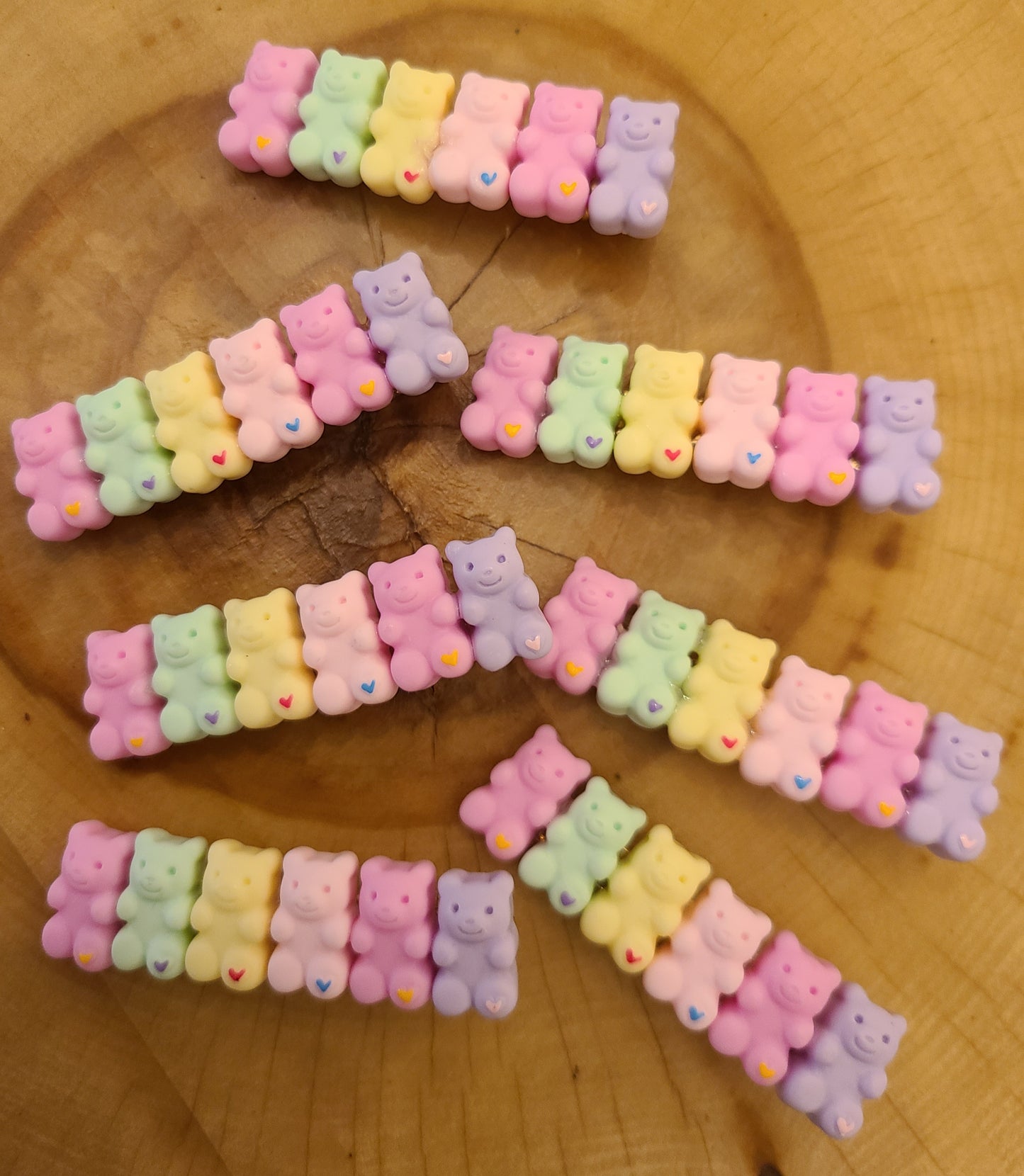Colorful Fashion Cute Pastel Gummy Resin Bear Hair clips Accessories For Girls 2pcs