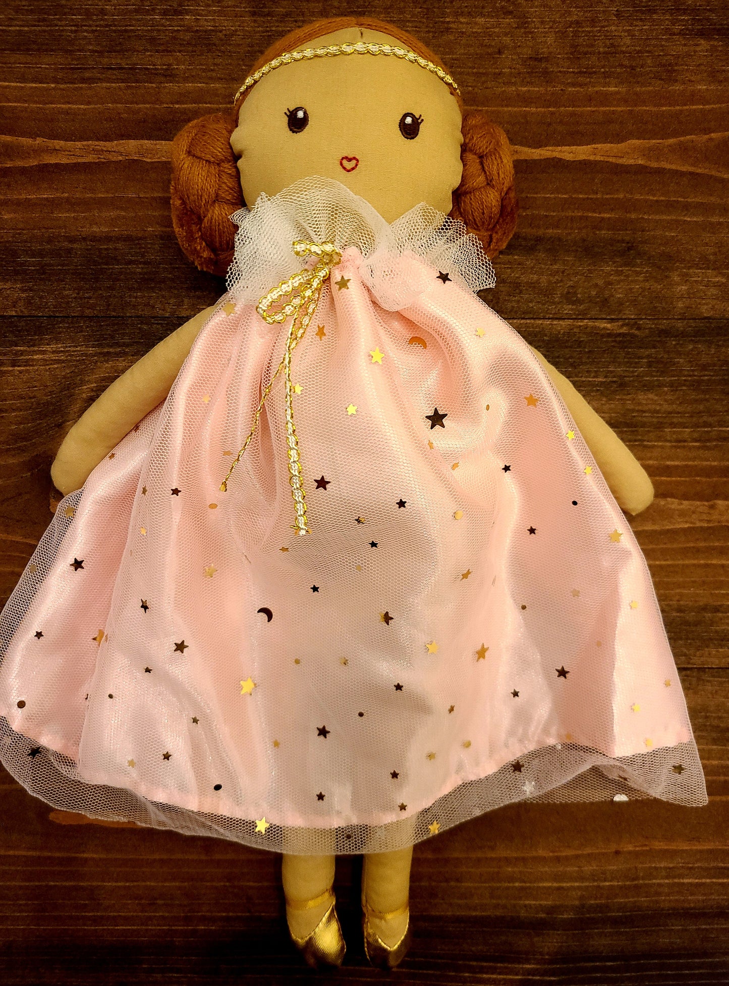 Personalized Soft Rag 13in Tan Skin Baby Girl Ballerina Dressing Dolls Plush Toy/ Decorative Plush Doll/ Handmade Baby Gift Toy