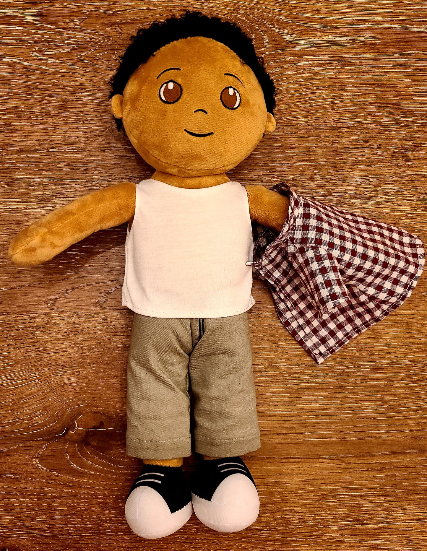 Personalized Bruno The Cool Brown Boy Soft Rag 14in plush Doll Toy