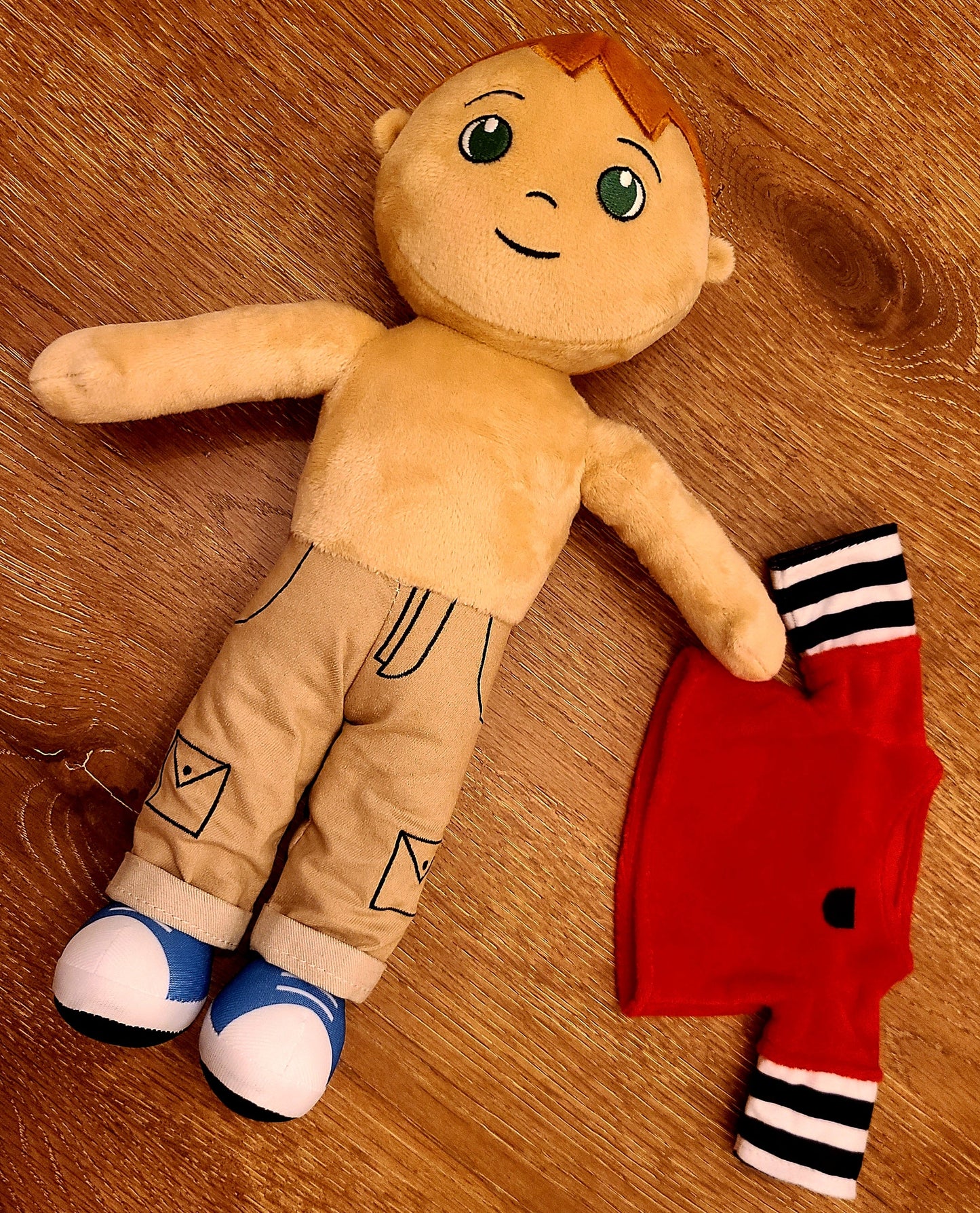 Personalized Yanni The Friendly Ginger Hair Boy Soft 14in   Plush Rag Doll Toy With Khaki Jeans