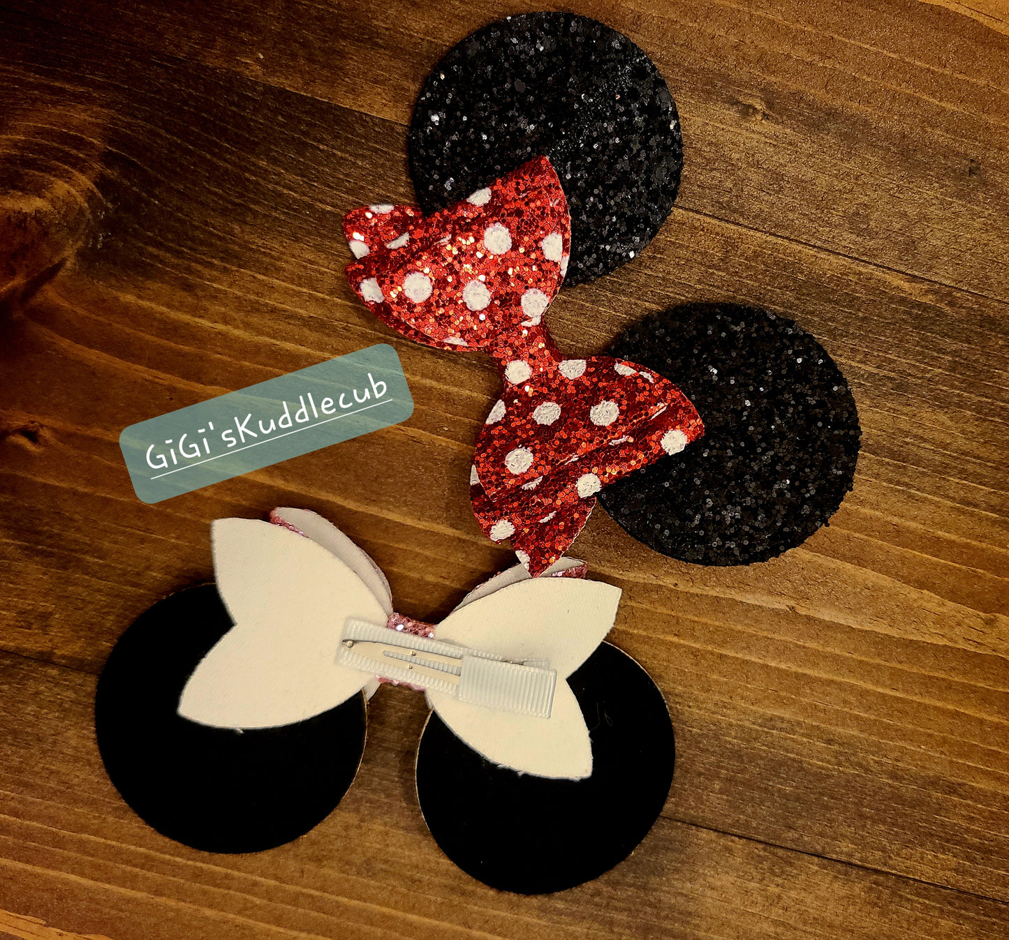 Fashion Mouse Ears Glitter Hair Bow Barrette Hair Accessories For Toddlers/Girls (2pcs)