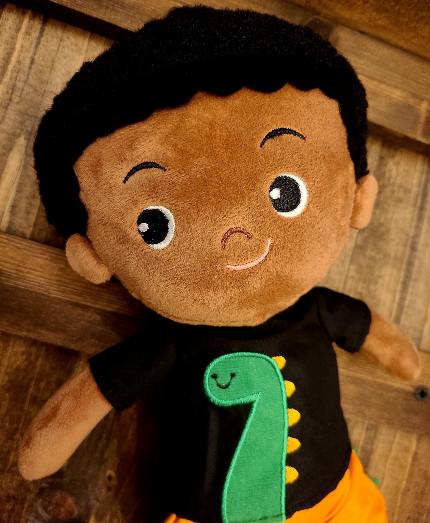 Personalized Soft Rag 14in Dino Brown baby boy Plush Doll Toy Baby Gift Toy