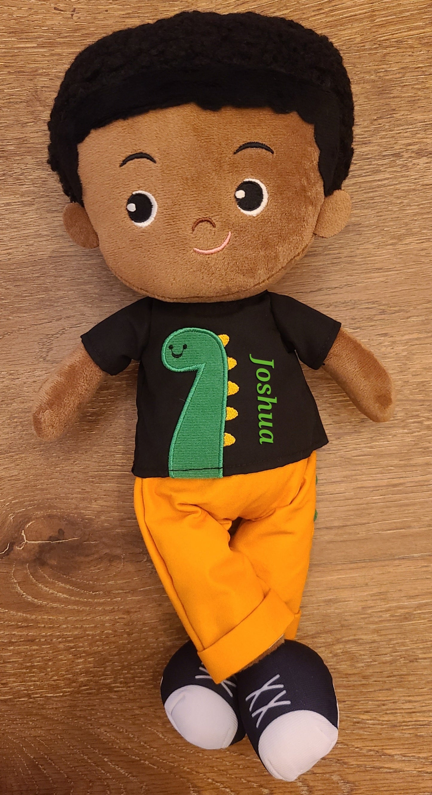 Personalized Soft Rag 14in Dino Brown baby boy Plush Doll Toy Baby Gift Toy