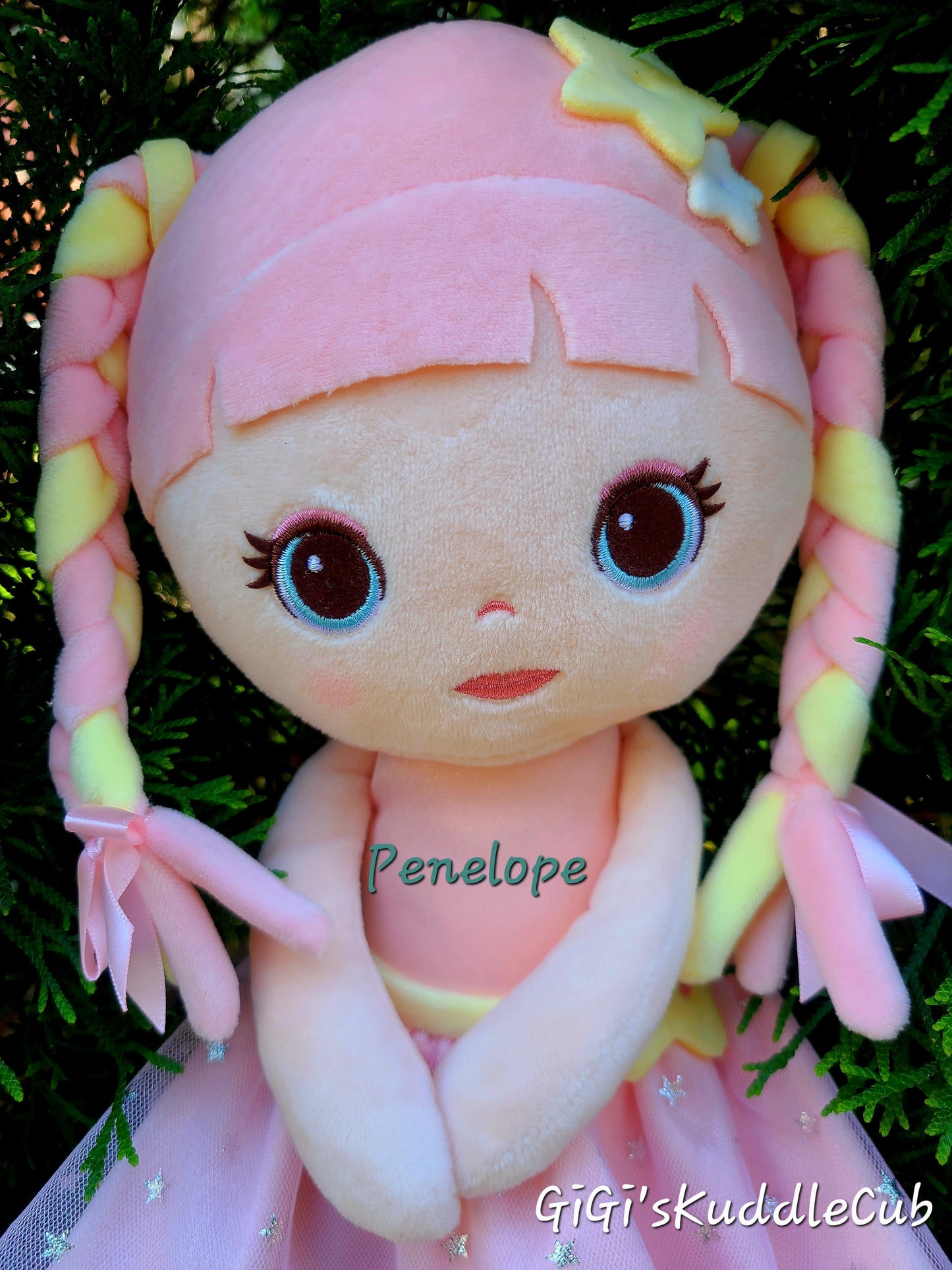 Personalized Soft Rag 16in Star Fairy Baby Girl Plush Doll Toy/ Personalized Baby Gift/Decor/ Handmade Baby Plush Toy