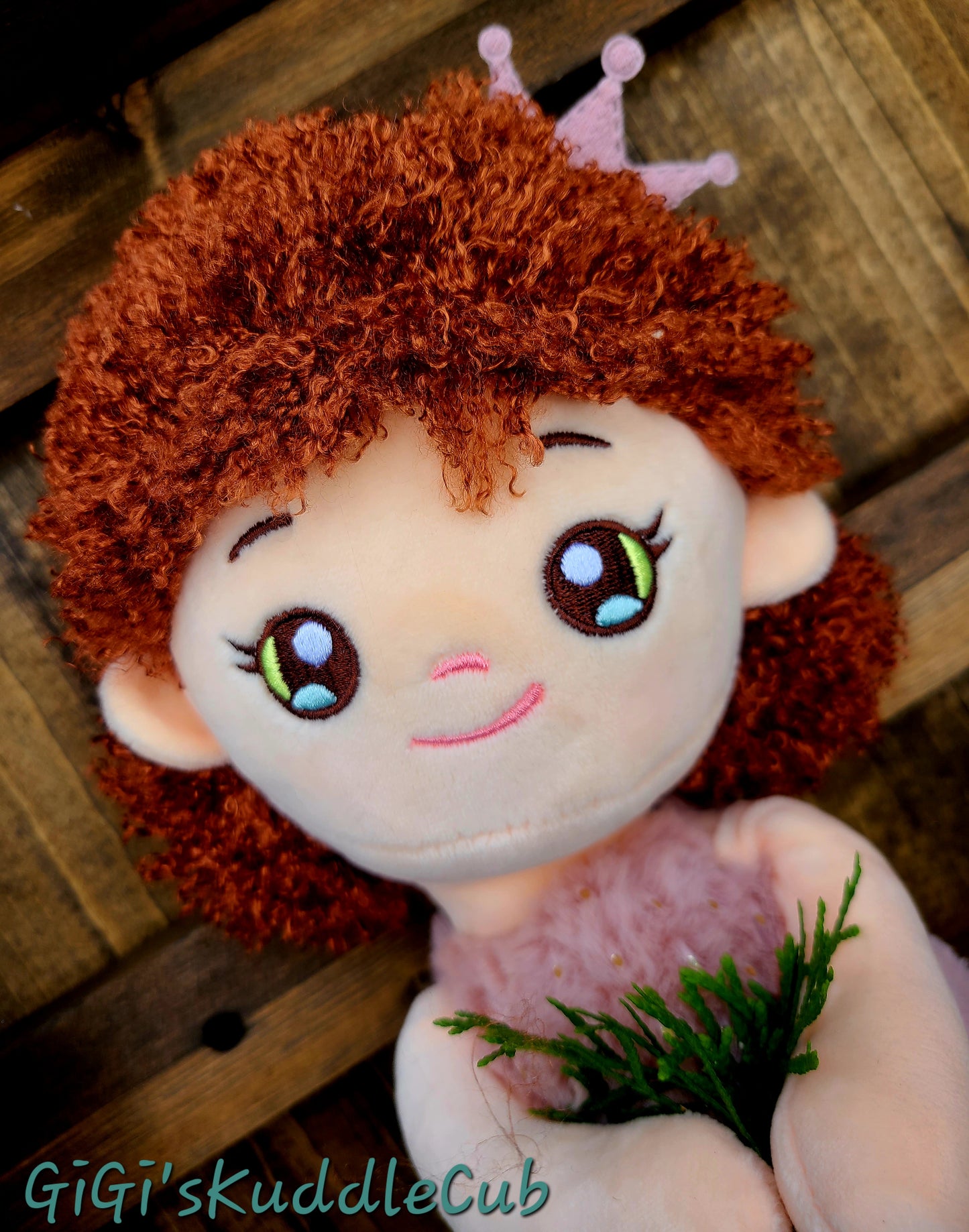 Soft Plush 15in Curly Red Hair Ballerina Princess Rag Doll Plush Toy/ Decor/Handmade Baby Gift Toy