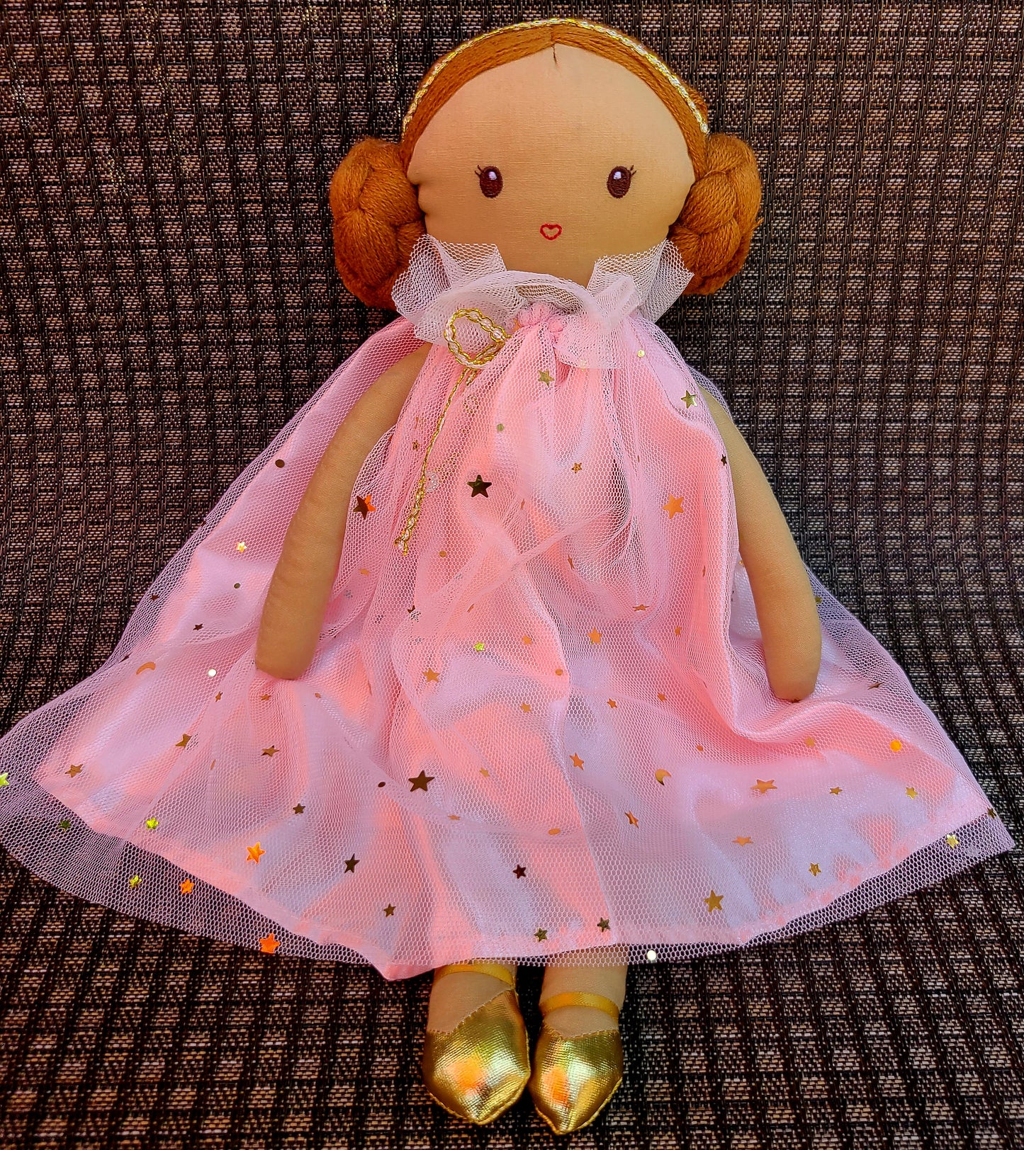 Soft Rag 13in Tan Skin Baby Girl Ballerina Dressing Dolls Plush Toy/ Decorative Plush Doll/ Handmade Baby Gift Toy