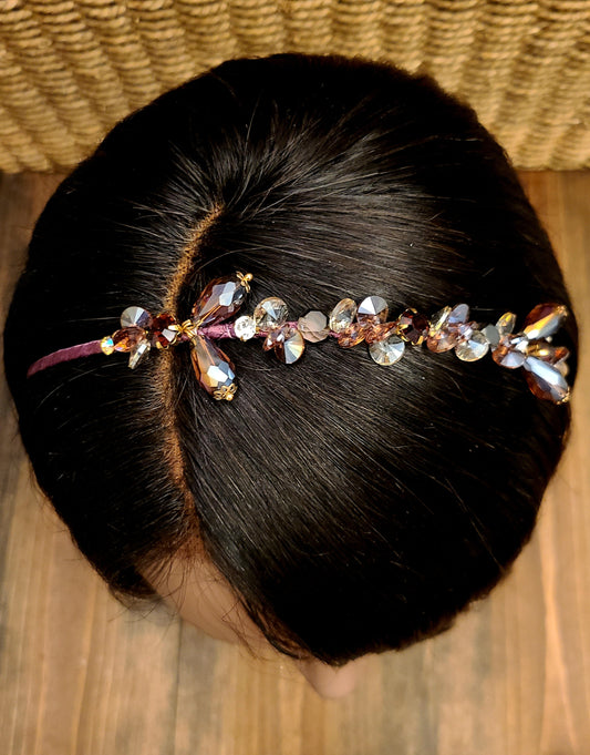 Pearl Purple Rhinestone Headband For Girls/women Hair Accessories