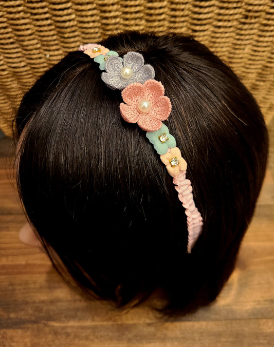 Flower Rhinestone Headband Hair Accessories For Toddlers/Girls