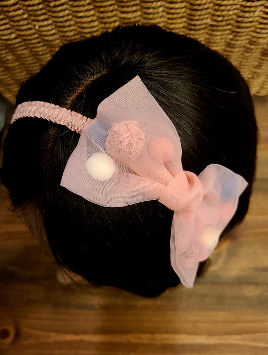 Fashion Cotton Ball BowKnot Hair Accessories For Girls