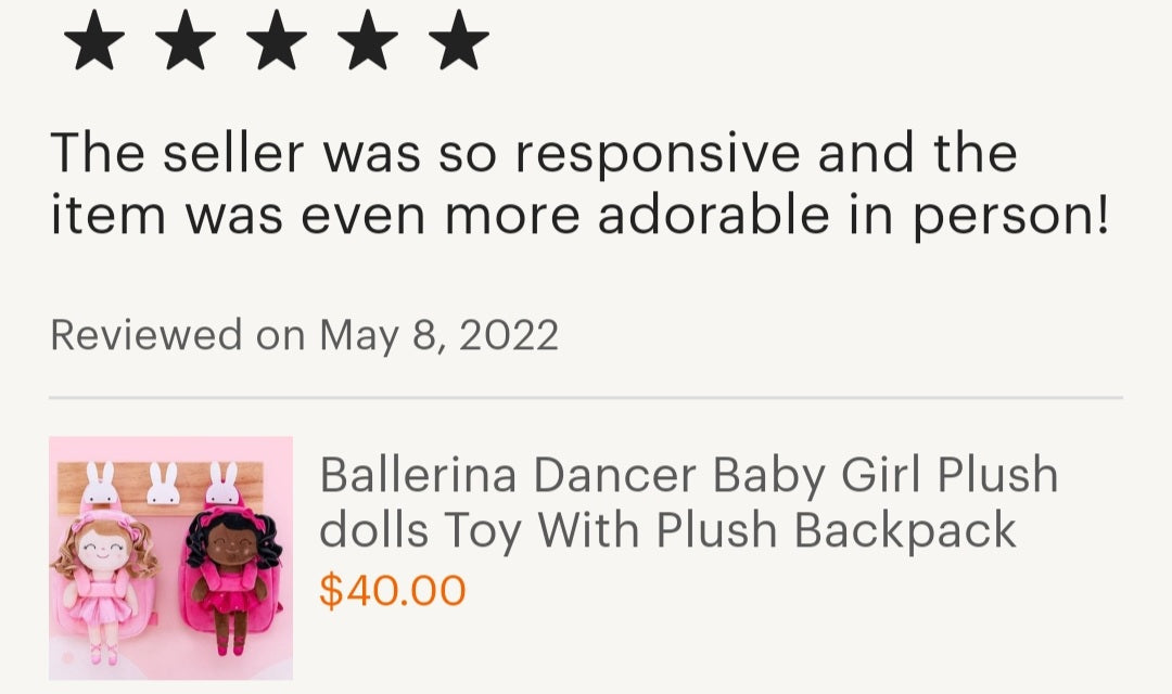 Personalized Ballerina Dancer Baby Girl Plush dolls Toy With Plush Backpack