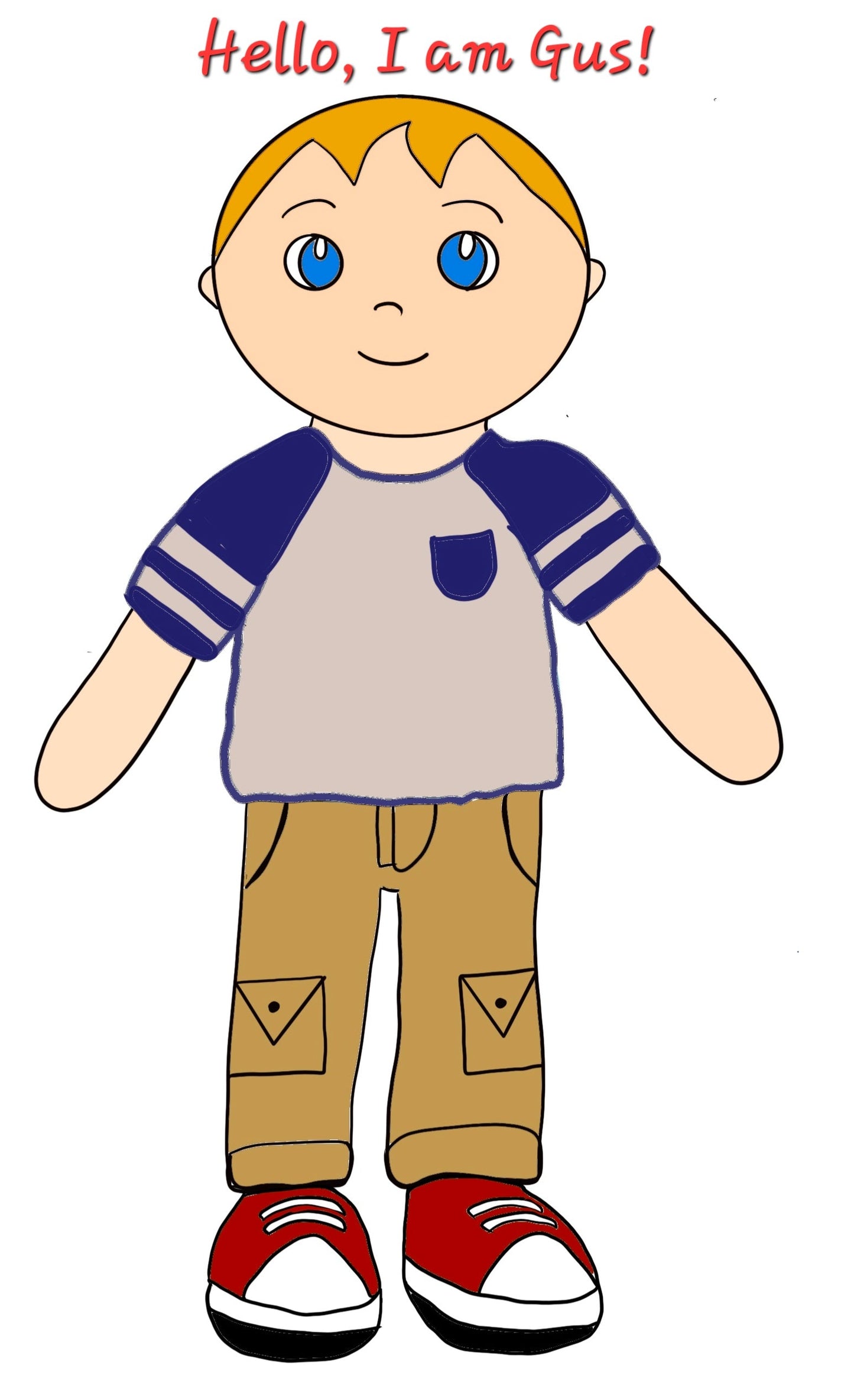 Personalized The Casual Blonde Boy Soft Rag 14in Plush Doll Toy With Blue Denim Jeans