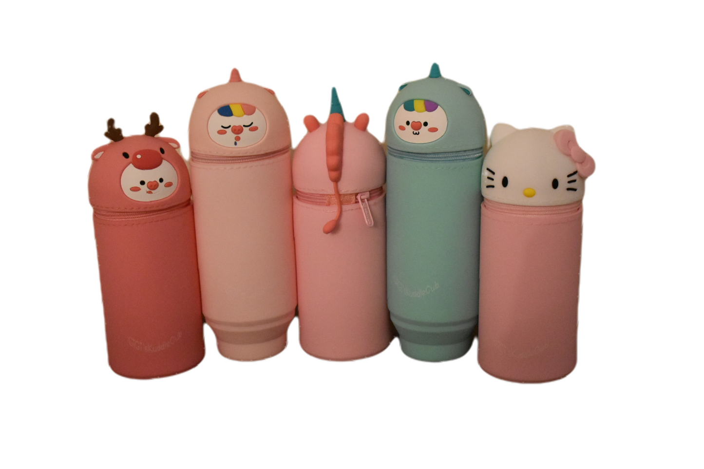 Silicone Cute Kawaii cylinder pen/pencil case holder ( with Box)