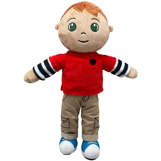 Yanni The Friendly Ginger Hair Boy Soft 14in Plush Rag Doll Toy With Khaki Jeans